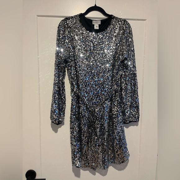 Silver Sequin Mini Dress - Medium - Picture 3 of 8